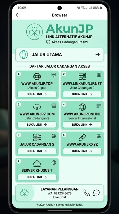 Tampilan link alternatif akunjp