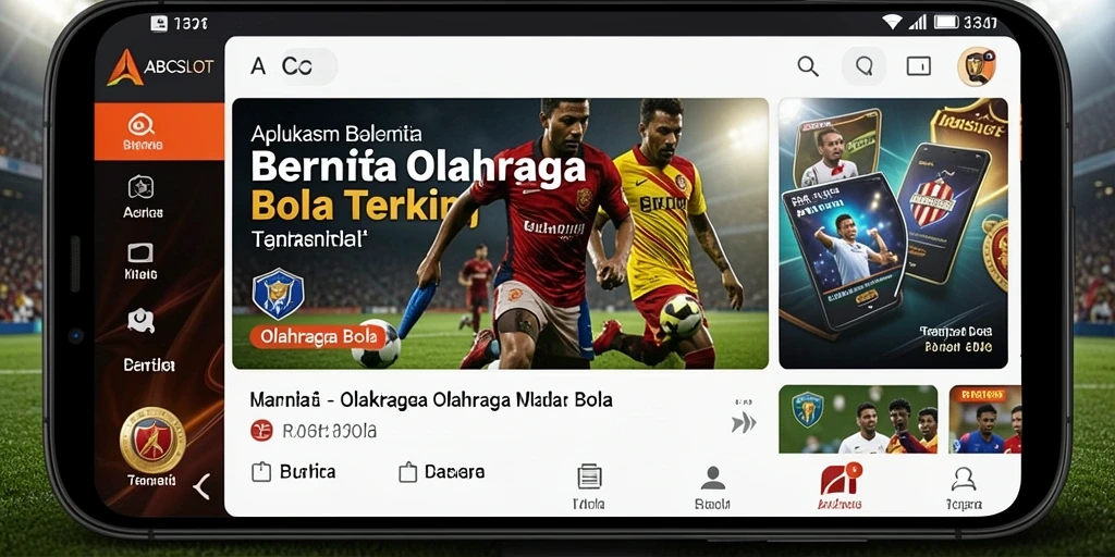 Tangkapan layar aplikasi ABCSLOT menampilkan berita olahraga bola terkini.