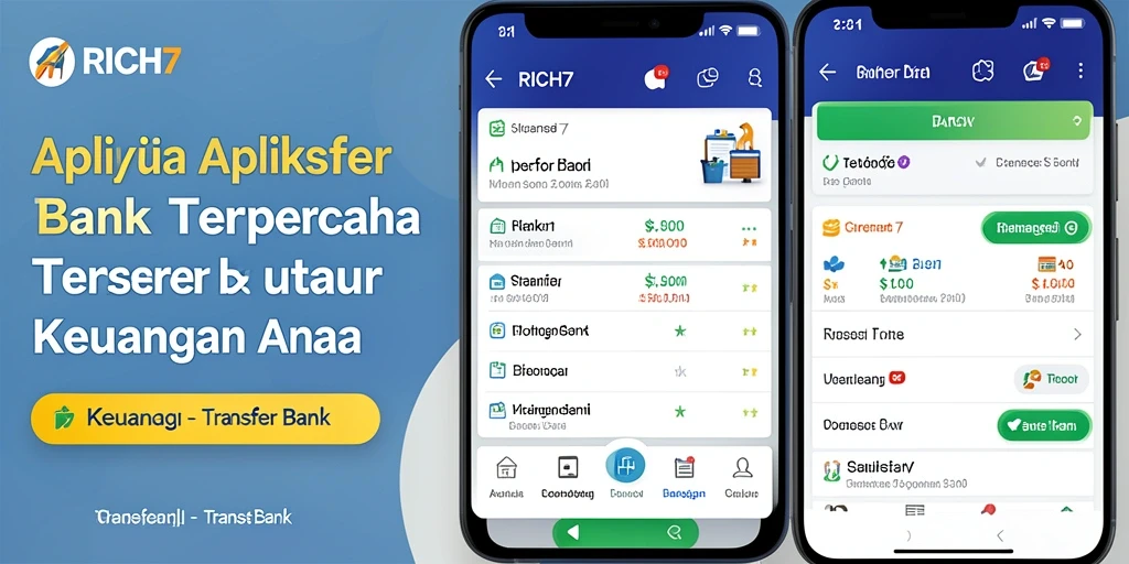 Antarmuka RICH7 menampilkan fungsi transfer bank yang cepat dan aman.